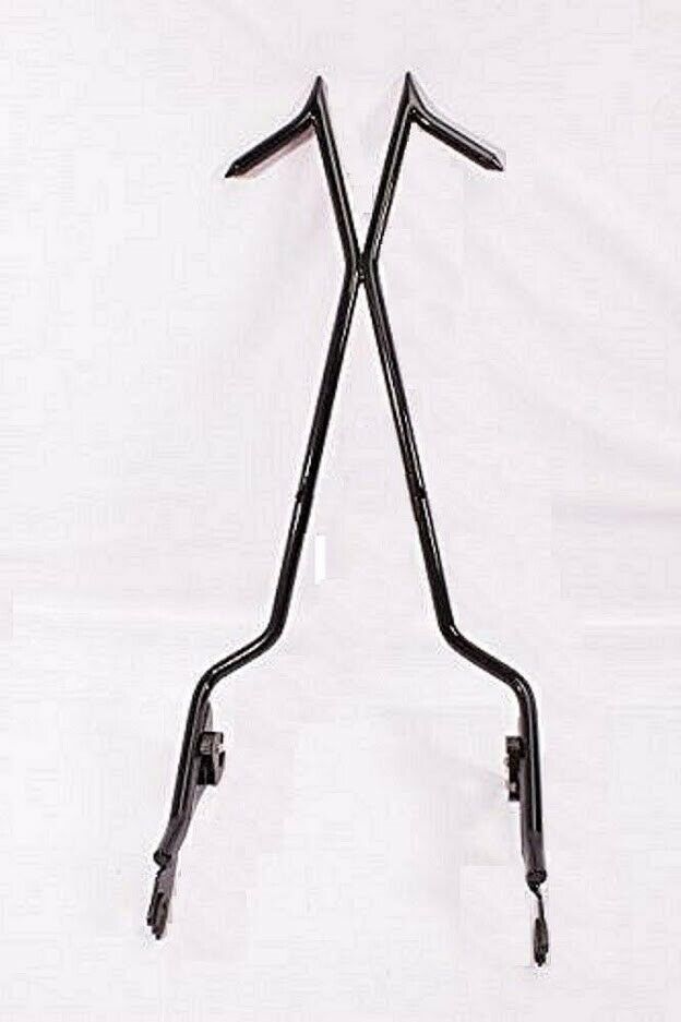 Tall Backrest Sissy Bar Black 4 Harley Touring Road King Street