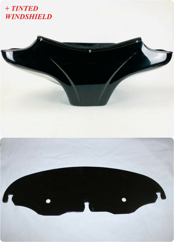 Talon Billets - PAINTED BATWING FAIRING WINDSHIELD Harley FLD Dyna Switchback 6X9” SPEAKERS LOW