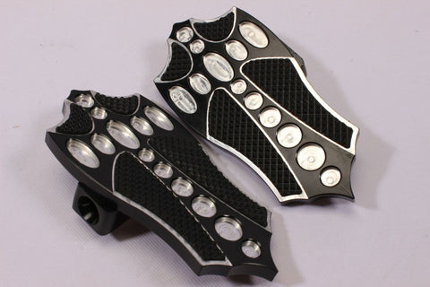 Talon Billets - ALUMINUM REAR FOOTPEGS FOOTBOARDS FLOORBOARDS HARLEY SOFTAIL HERITAGE DELUXE