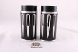 Talon Billets - OP3 BLACK Black Plated Retro Fork Boot Slider Covers for Harley 86-13 FLH/T