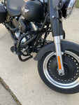 Talon Billets - C3 Black Engine Guard Highway Crash Bar 4 Harley  Fat Boy Softail Heritag Deluxe  Custom