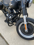Talon Billets - C3 Black Engine Guard Highway Crash Bar 4 Harley  Fat Boy Softail Heritag Deluxe  Custom