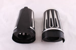 Talon Billets - OP4 BLACK Black Plated Retro Fork Boot Slider Covers for Harley 86-13 FLH/T Electra Glide