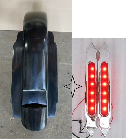 8" Stretched Fender Extended Summit  W Plastic light For Harley Touring Road Glide 1993-2008 Electra Glide Road King